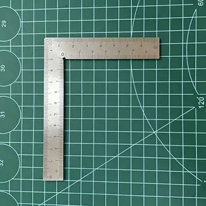 Stainless Steel L-shaped Ruler, Precision Straight Ruler, Double Sided Measuring Ruler, Hand Measuring Tool for DIY, Wallet Making