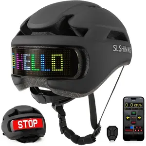 SLSHINING Bike Helmet-Remotely controlled LED Smart Cycling Helmet-All Season Ventilated & Thermal Protection-CPSC Certified Protection