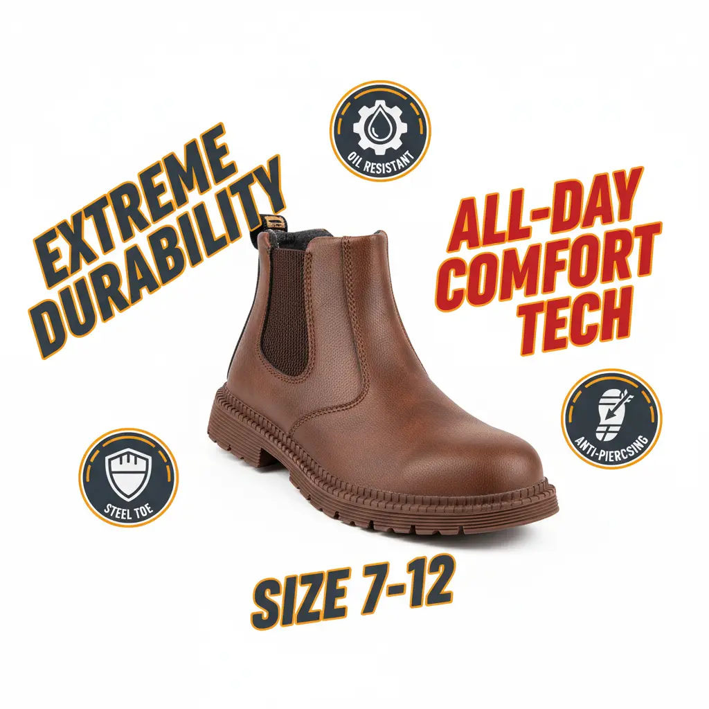 Slip-On Worker Clogs for Women, Breathable Smash-Proof and Puncture-Proof Safety Footwear with an Anti-Slip Sole for Dry Comfort, Kitchen, Water Proof
