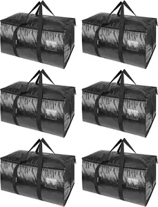 Extra large thickened foldable storage bag with handles, sealed zipper and label pocket. Waterproof, moisture-proof and durable. Large-capacity multi-piece design, ideal for home, outdoor, moving and other scenarios.