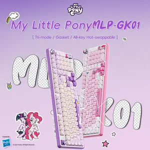 MY LITTLE PONY series keyboard  MLP-GK01  cartoon style  Tri-mode /Gasket / All-key Hot-swappable  TYPE-C Wired +2.4G Wireless + Bluetooth 5.0 connection  approximately 16 million RGB colors   Windows/MAC/Linux system support