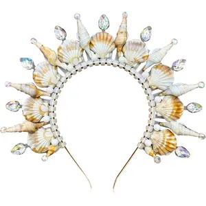 Mermaid Crown Headband Seashell Crown Siren Costume Women Headpiece for Mermaid Sirens Goddess Cosplay Renaissance