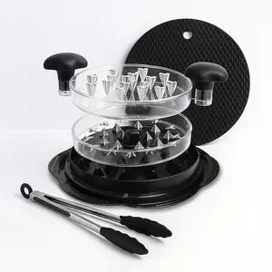 Prepmate Large Twist Chicken Shredder Tool with Clear Tray, Anti-Slip Mat and Tongs - BPA-Free Kitchen Gadget for Shredding Chicken Breast, Pork, Beef - Easy-to-Clean Food Prep Grater, Grill Accessory, Includes Tongs