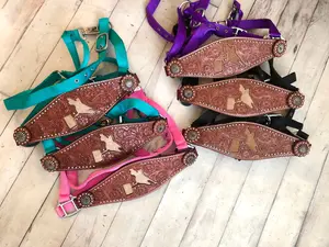 Barrel Racer Leather and Cowhide Bronc Halter