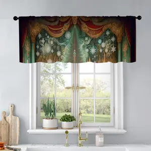 1pc Christmas and New Year printed kitchen curtains nutcracker ballet theater backdrop curtains valance window treatment living room bedroom home decor 54 x 18 inch