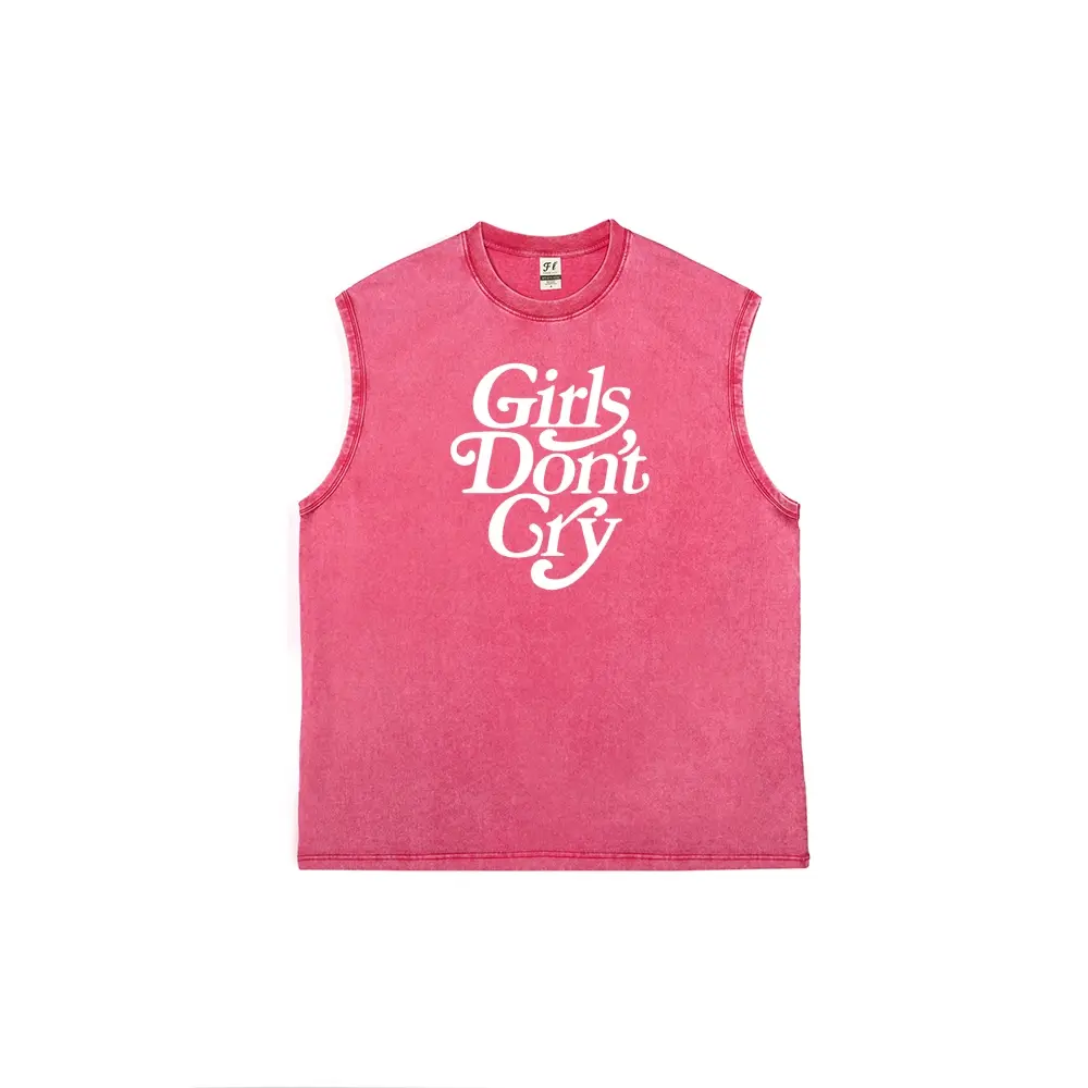 Girls Don’t Cry Retro Bold Men's vintage washed pure cotton vest