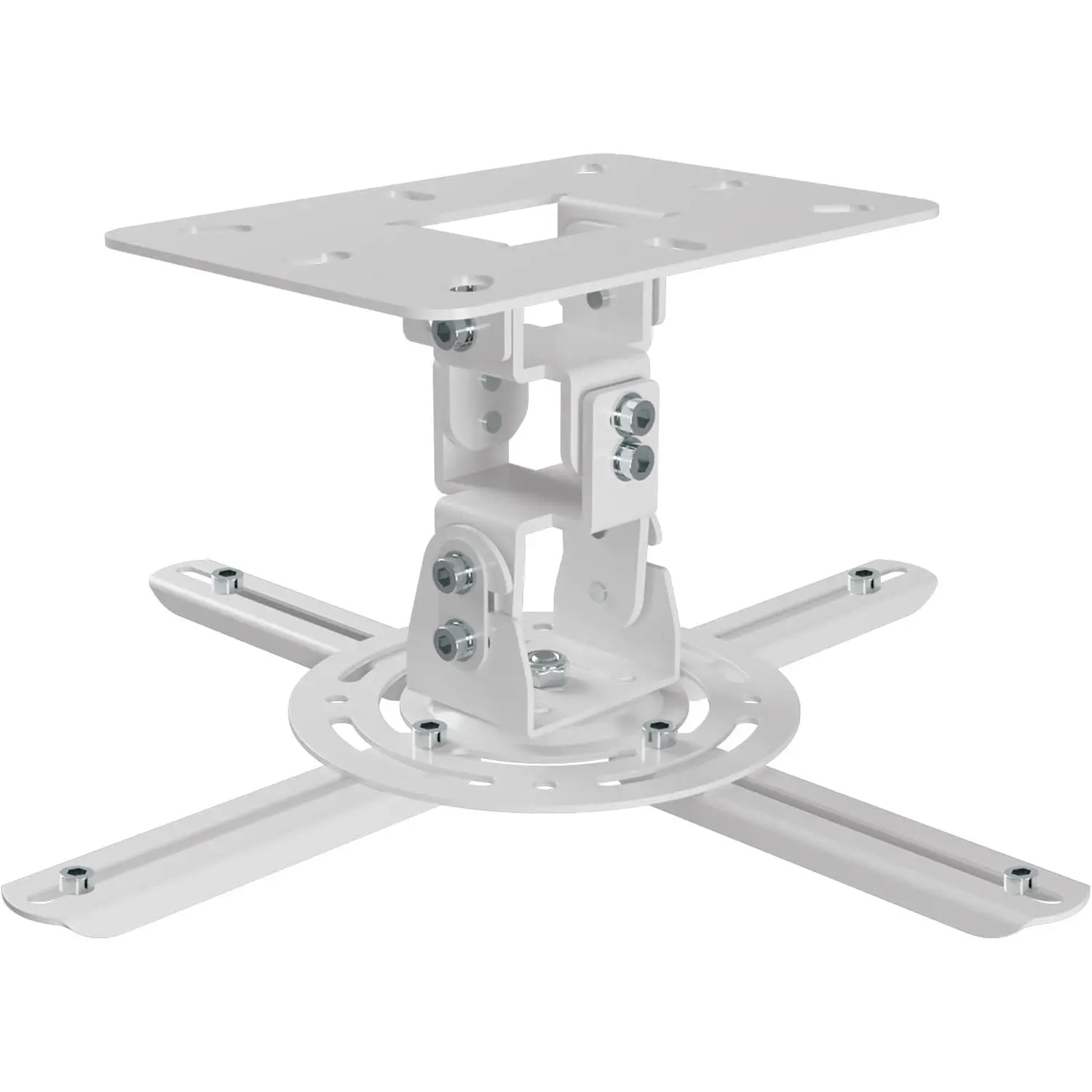 PR14W Universal Projector Ceiling Flush Mount - 5" Low Profile Accessory Stand, Flexible Retractable Arms, Adjustable Multiple Functions, Easy Installation, Fits Most Projectors for Home, KTV Use, Audio & Video Accessories