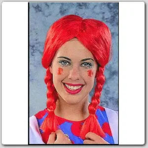 RG Costumes 60009 Pigtail Wig - Red - Size Adult