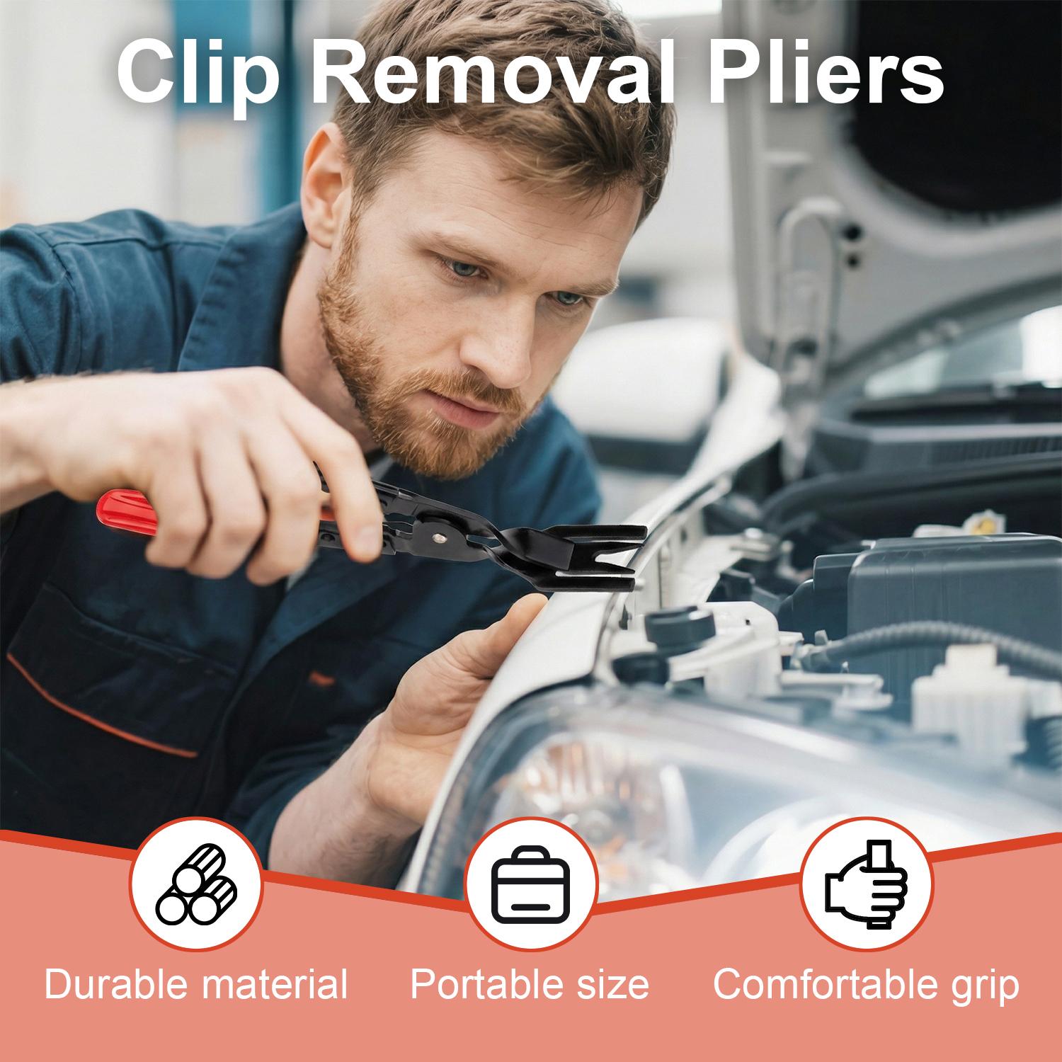 Automobile Interior Upholstery Trim Clip Pliers Remover Tool, - Car Panel Upholstery Trim Clip Removal Tool Plier, Interior Clip Fastener Rivet Push Pin Panel Pliers, Repair Tool for Car Vehicle Dashboard Clip Remover Plier