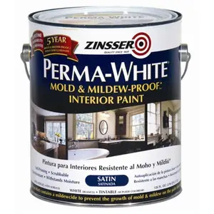 Rustoleum  Gallon Satin Gloss Perma-White Mildew-Proof Bathroom Paint