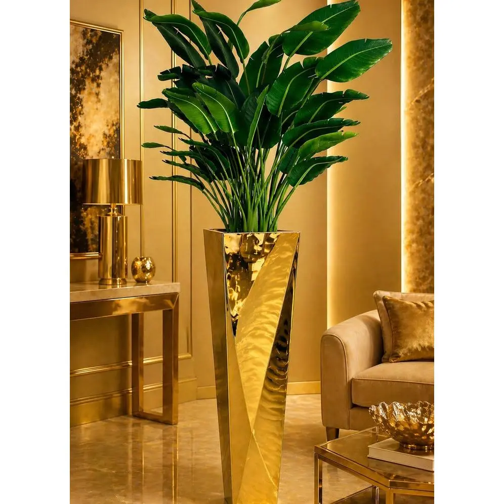 Modern Gold Stainless Steel Vase X-Large – Luxury Tall Floor Decor | Red Diamond Furniture