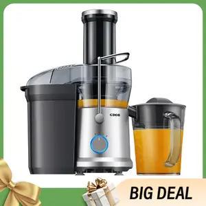 GDOR 1200W Juicer with Larger 3.2" Feed Chute, 28oz Large Juice Jug, Centrifugal Juice Extractor Maker with Titanium Enhanced Cutting System, Dual Speeds, BPA-Free, Silver Durable Household Appliances Blender Machine Steel Multifunction juicer machine