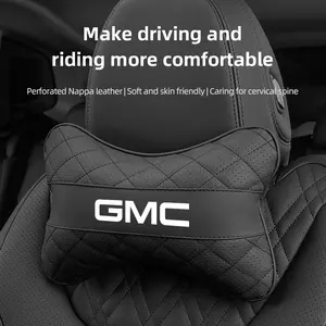Car Seat Neck Pillow Headrest Lumbar Waist Support Cushion For GMC Truck Terrain Sierra Canyon Yukon Acadia Savana Denali AT4 Granite