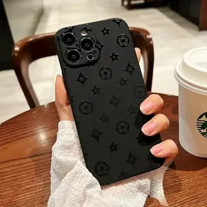 luxury Retro Classic Monogram Soft Silicone Phone Case For iPhone 11 12 14 13 15 Pro Max 7 8 Plus X XR XSMax Fall Resistant Dirt Protector Shockproof