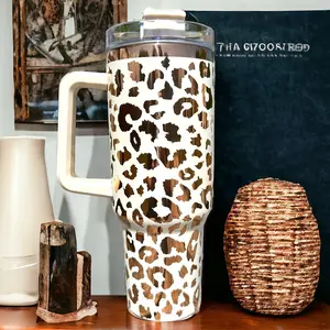 Cheetah Print Tumbler - Laser Engrave Design, Durable Drinkware for Everyday Use - Bottle