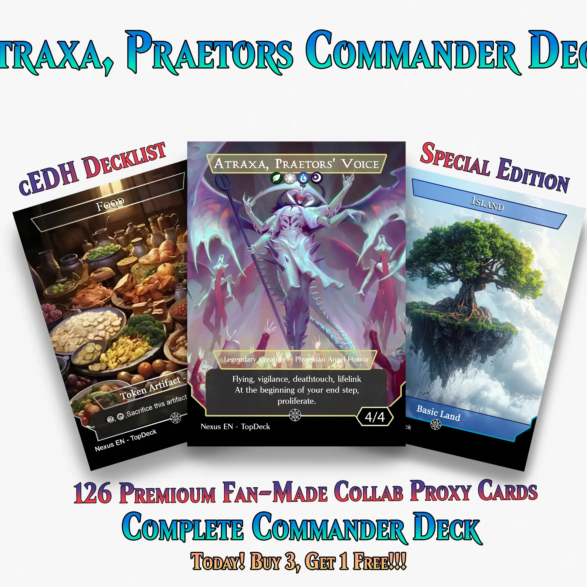 Atraxa Praetors Voice MTG Proxy Commander Deck - 126 Cards Set