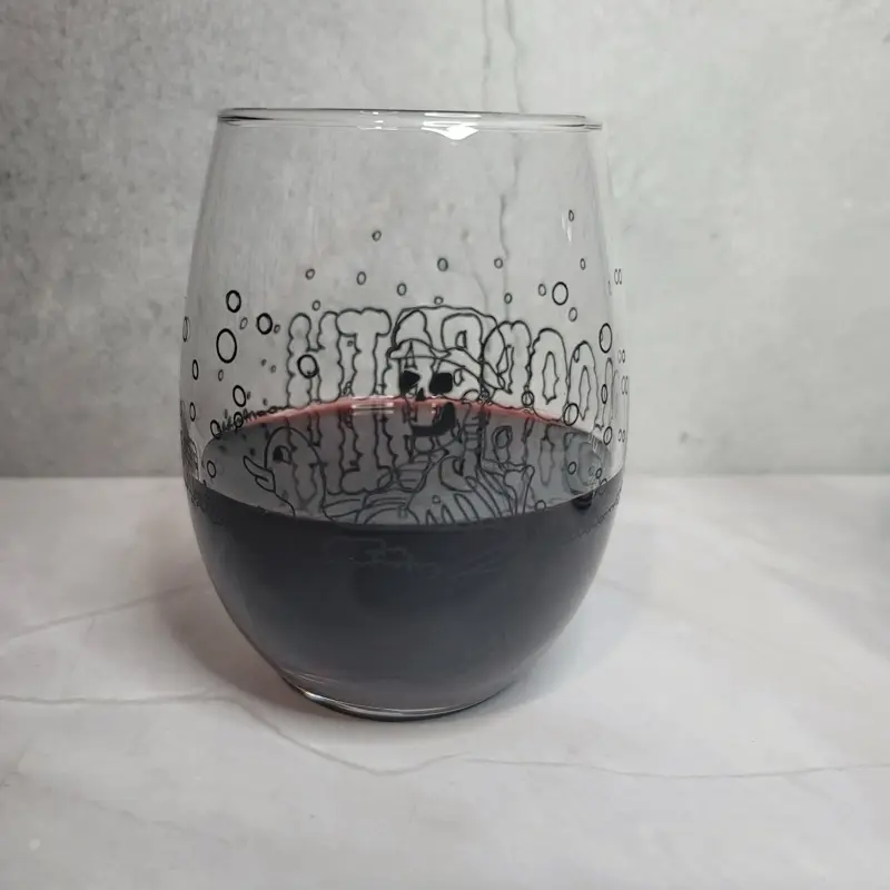 Skeleton Bath Wine Glass - Dishwasher Safe, Stemless, Reusable Drink ware