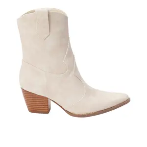 COCONUTS by Matisse Womens Bambi Pointed Toe Zippered  Casual Boots Ankle Mid Heel 2-3" - Off White