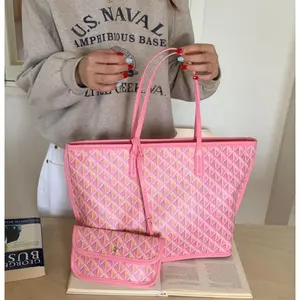 Women's Fashion New Simple Tote Bag Set, Premium tote bag  little bag one shoulder handbag large capacity shoulder Shopping bag Mummy tote Bag double sides leather mini
