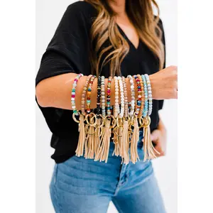 Zoey Beaded Keychain Bracelet