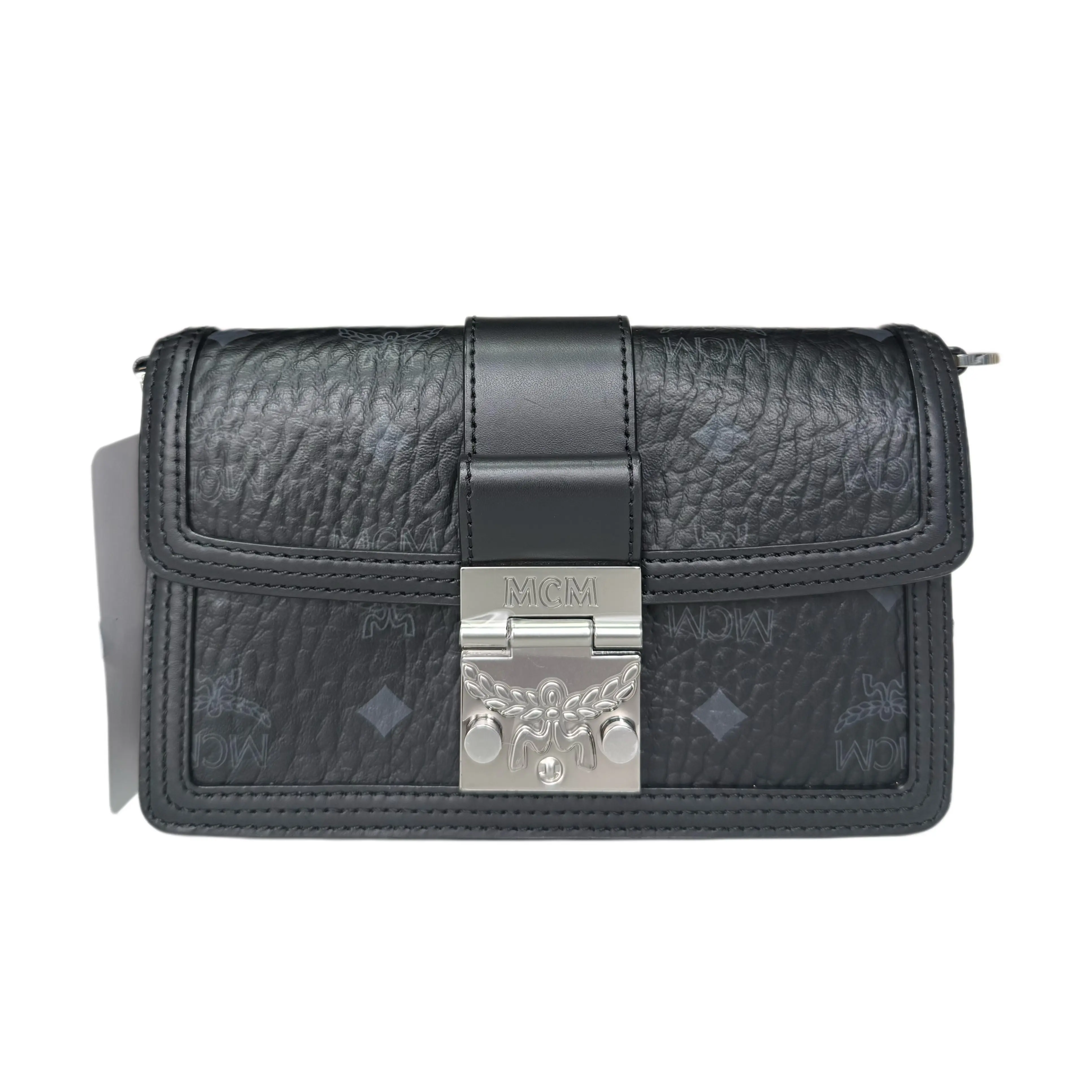 Pre-owned MCM . Crossbody Bags Gretl Visetos Mini Crossbody Bag Black Vintage Monogram Chain Shoulder Bag Designer Small Flap Handbag For Women