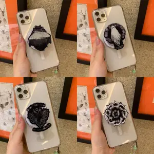 Rock Band Dark Gothic Phone Grip – Black White Magnetic Pop Socket & Kickstand