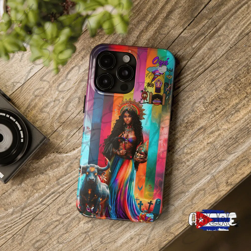 OYA Tough Phone Cases with Impact Resistant TPU Lining & Polycarbonate Shell Protective Casing for Wireless Charging Friendly Glossy Finish Featuring Colorful Artwork