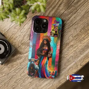 OYA Tough Phone Cases with Impact Resistant TPU Lining & Polycarbonate Shell Protective Casing for Wireless Charging Friendly Glossy Finish Featuring Colorful Artwork