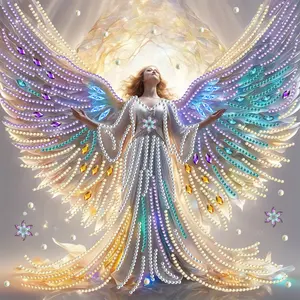Angel Pattern DIY Diamond Arts Colorful Painting Kit without Frame, DIY Decorative Art Picture for Beginner, Wall Art Decor for Home Office