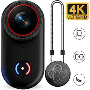 Mini Wearable Pocket Camera, 4K HD Recording, No Motion Blur & Low Delay, 5-Shot Burst, WiFi Wireless Sharing, Lightweight Body Cam for Helmet, Biking and Pet Vlogging, Waterproof Sports Camera