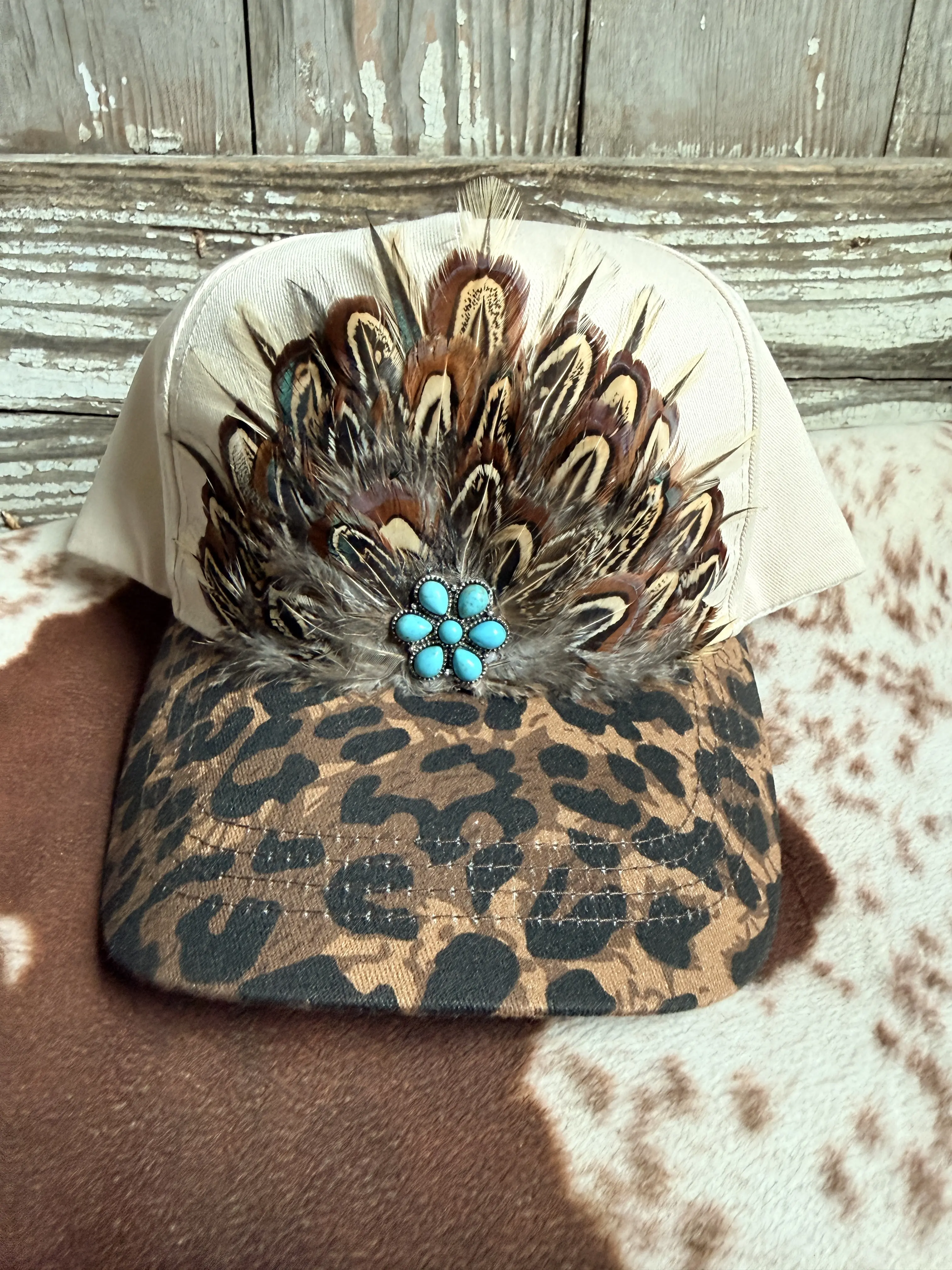 Handmade Feather Western Trucker Hat | Cowgirl Fashion Hat