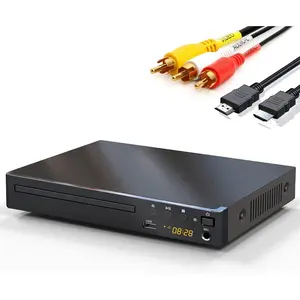 DVD Players HDMI for TV, Compact Multi Region DVD CD Player with  Picture Quality,Anti-Skip,No Picture Freeze,Noise Cancellation,Microphone Port,USB Playback,HDMI & AV  Included