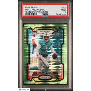 2023 Panini Prizm Neon Green Pulsar #190 Tua Tagovailoa - Miami Dolphins PSA 9