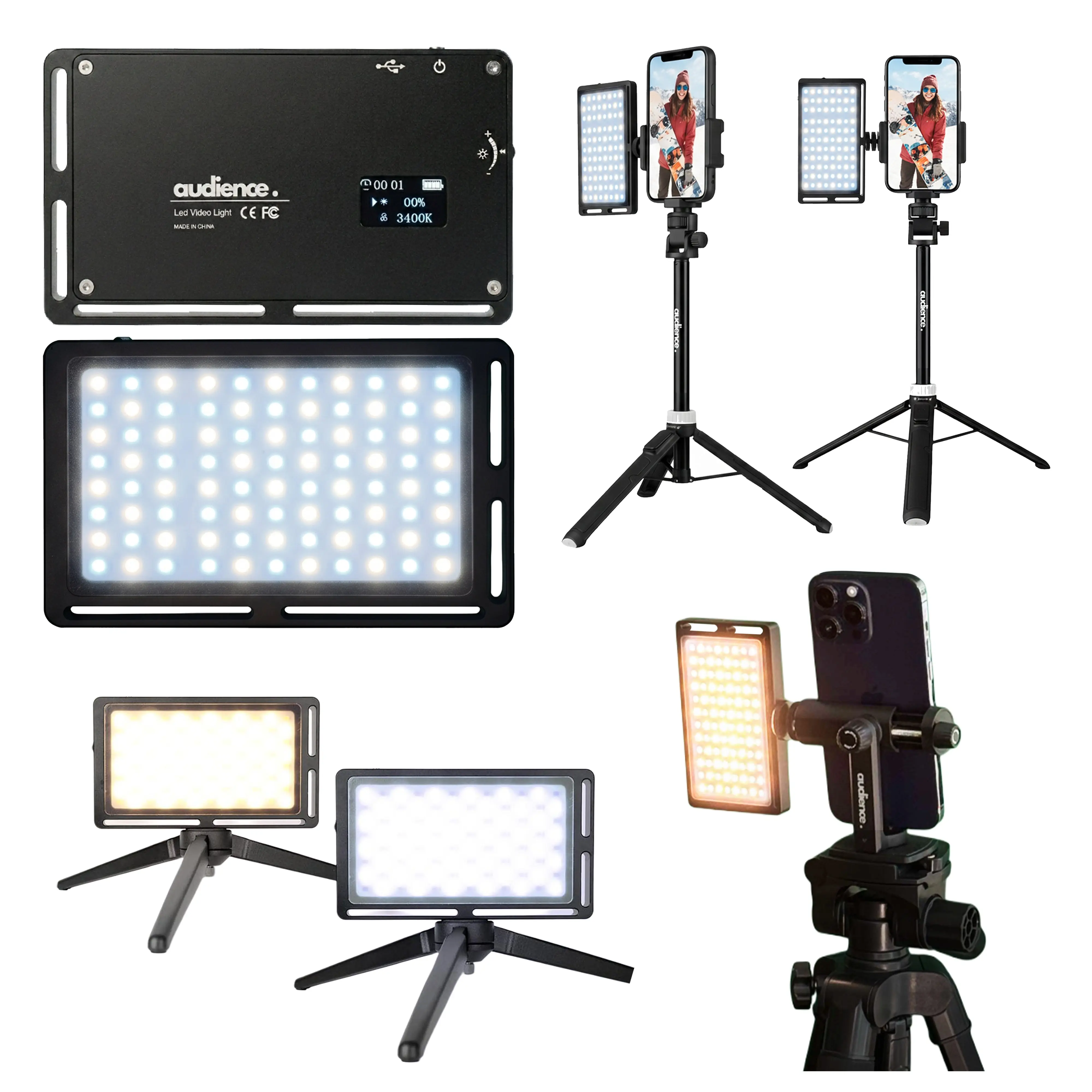 Audience LED Studio Light for Photo and Video Content Creators