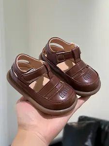 Unisex Kids Dinosaur Sandals, Closed-Toe Anti-Scratch, Non-Slip Wear-Resistant, Breathable Comfort, Baby Summer Outdoor Shoes, PU Sandals, Walking Sandals