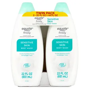 Equate Sensitive Skin Body Wash, 22 fl oz, 2 Pack