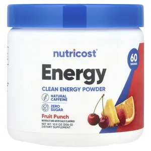 Nutricost Energy, Clean Energy Powder, Fruit Punch, 10.9 oz (306 g)