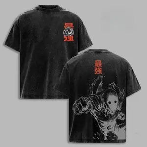 valentine shirts Saitama One Punch Man S3 T-Shirt, Vintage Washed Oversized Anime Tee, Hero Manga Graphic Shirt, Heavy Cotton Streetwear, Unisex Casual Outfit, Gift for One Punch Man Fans