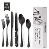 Astercook 24pcs/set Multi-Size Stainless Steel Cutlery Set with Steak Knives, Spoon-Fork-Knife Utensils, Dishwasher-Safe Dinnerware for Above 11 People, Everyday Kitchen Dishware for Modern Home & Restaurant Use