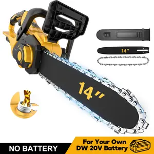 14-Inch Brushless Cordless Chainsaw for DeWalt 20V Battery | Heavy Duty Power Tool with Auto Oiler & Low Kickback Bar | for Tree Trimming, Wood Cutting, Pruning | Yard Work Machines