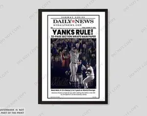 2000 New York Yankees "YANKEES RULE!" World Series Champions Unframed Newspaper Print