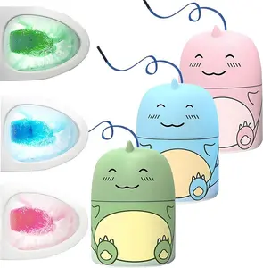 3pcs Cute Dinosaur-Shaped Toilet Bowl Cleaner Bottle, Bathroom Toilet Tank Cleaner with Ocean, Jasmine, and Peach Scent, Can be used for 9 months