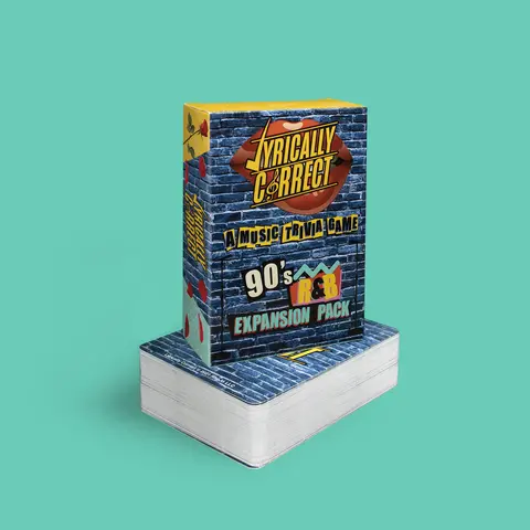 Lyrically Correct 90s R&B Expansion Pack, Music Trivia Card Game, 80 Additional Cards