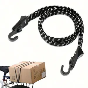 1/2pcs Heavy-Duty Adjustable Bike Luggage Strap - Elastic Bungee Cord with Secure Hooks, Wear-Resistant & Tensile Strength, Ideal for Securing Gear on Bicycles