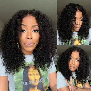 Lynee Monae’s style Sunber Bye Bye Knots Jerry Curly 7x5 Lace Closure Wigs Pre Cut Lace With Bleached Knots Glueless 100% Human Hair Wigs