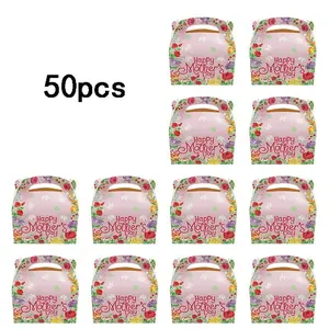 Mother's Day Gift Boxes Set, 50pcs Square Paper Box for Mom Gifts & Presents, Ideal Packaging Solution for Motherhood Celebrations