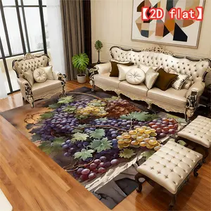 2D flat basket of grapes painting, soft and thick area rug, Modern Indoor Rug, Decorative Rugs, machine washable, non-slip, soft and comfortable, lightweight and durable, suitable for bedrooms/living rooms/offices/indoors/gaming rooms