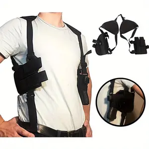 1 Piece Tactical Invisible Carry Lower Arm Waist Belt Chest Armor, Heavy Duty Nylon Quick Release Shoulder Strap, with Magazine Pouch, Adjustable Buckle Closure, for Safety, Duty, Hiking, Hunting Accessories - Left Hand Direction
