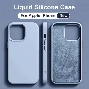 Liquid Silicone Case for Apple iPhone 17Air 17 11 12 13 14 15 16 Pro Max 16 14 15 Plus Soft Shockproof Bumper Cover Protective Phone Casing