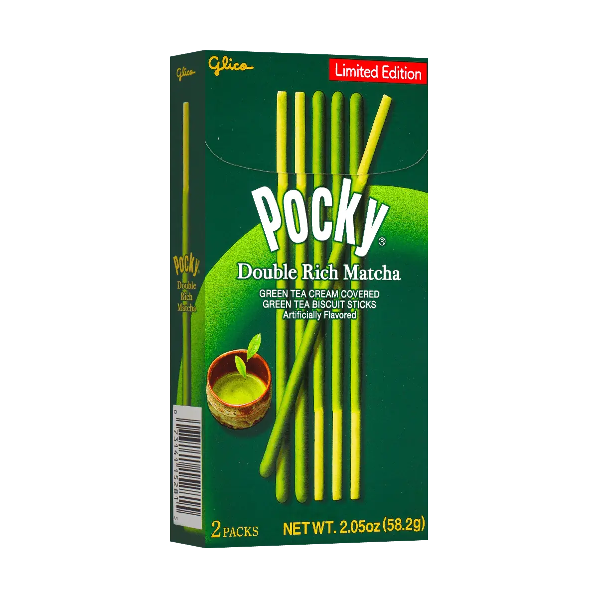 Glico Pocky Matcha Double Layer Chocolate Biscuit Sticks - Limited Edition 2 Packs 49g
